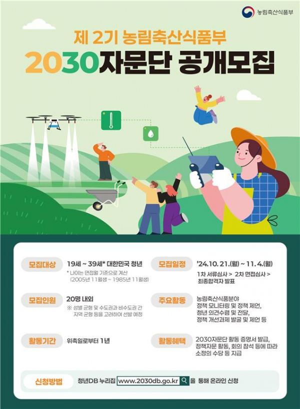 제2기 농림축산식품부 2030자문단 공개모집