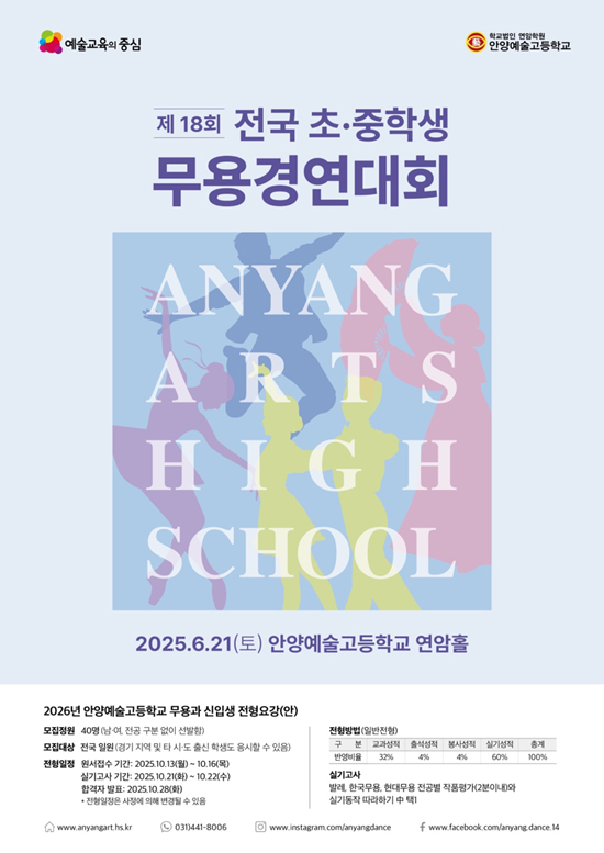 안양예술고등학교 제18회 전국 초중학생 무용경연대회