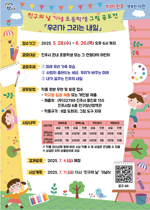 인구의 날 기념 초등학생 그림 공모전「우리가 그리는 내일」