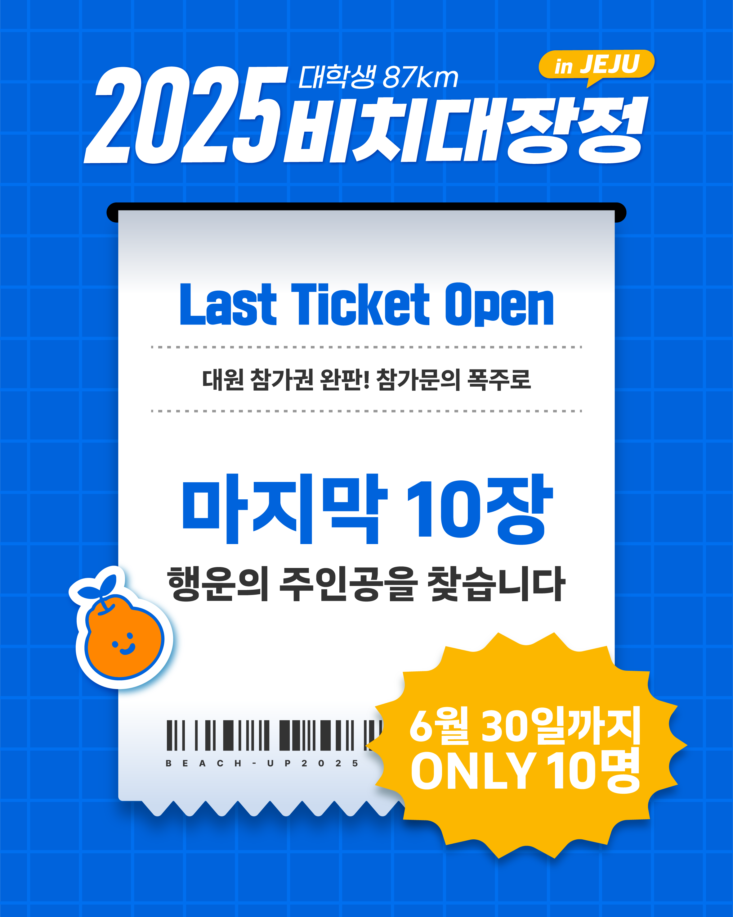 [Last Ticket]2025 대학생 87km 비치대장정 in Jeju