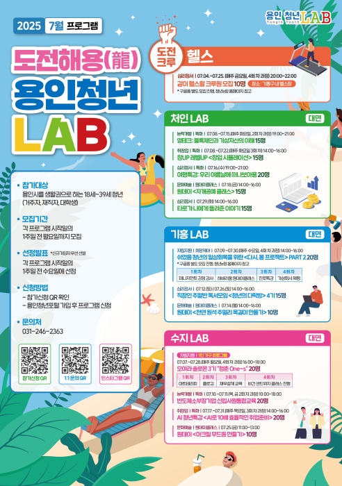 [도전해용! 용인청년LAB] 2025년 7월 프로그램 모집]