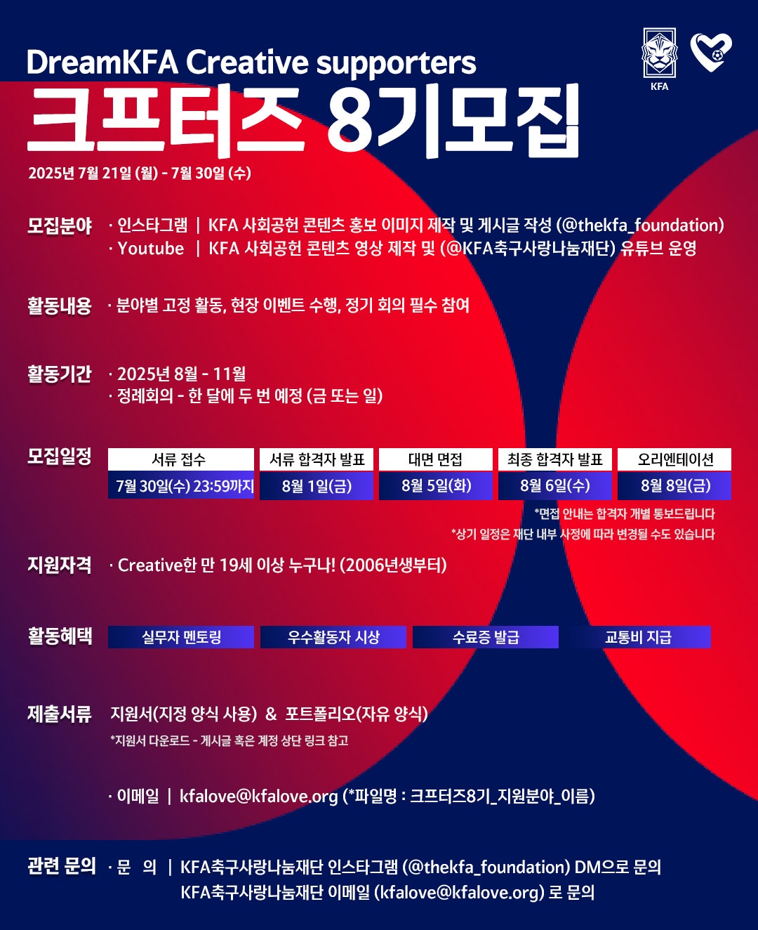 DreamKFA Creative supporters 크프터즈 8기 모집